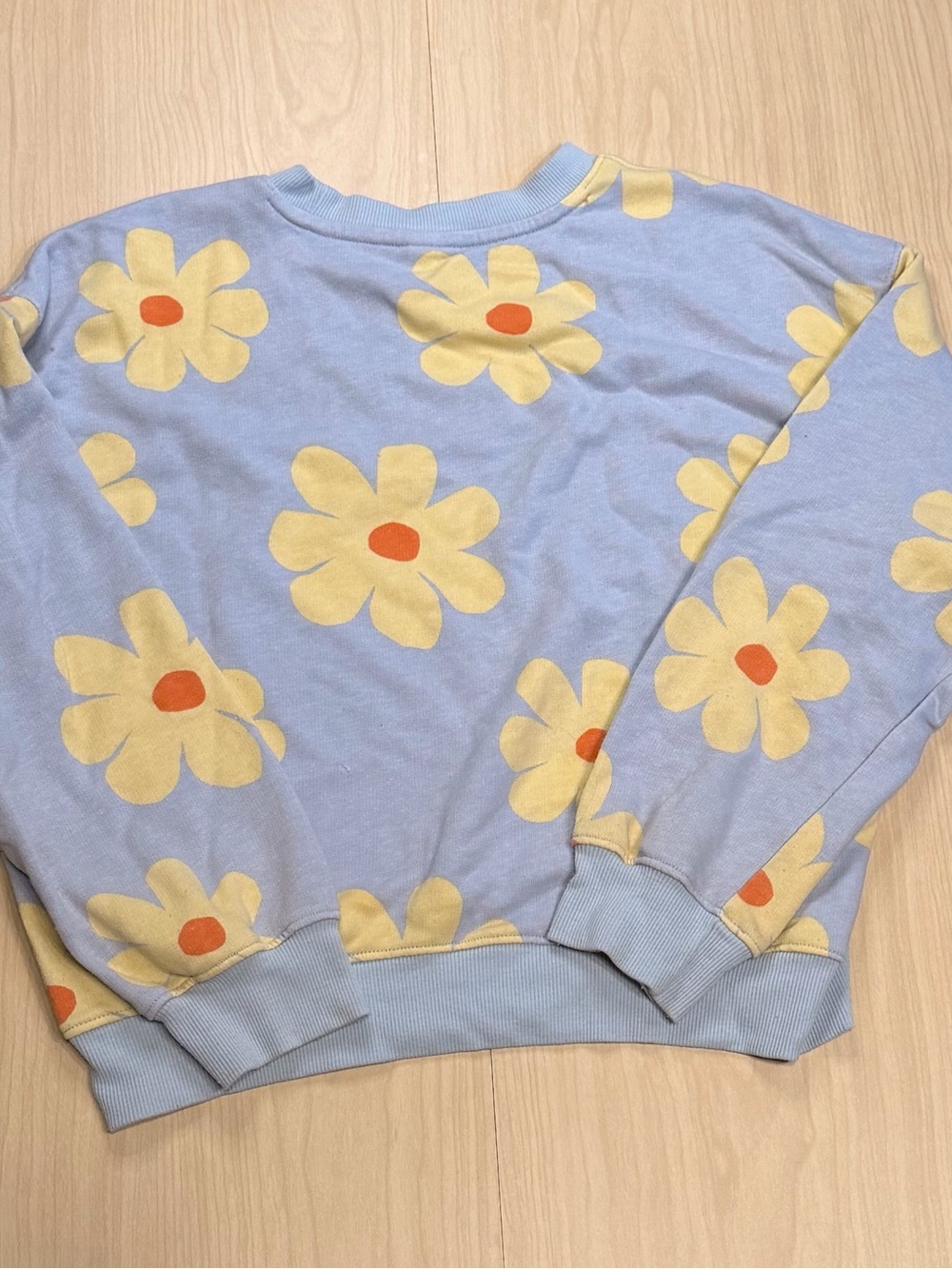 Pastel Blue Floral Crewneck Sweatshirt - Picture 3 of 6